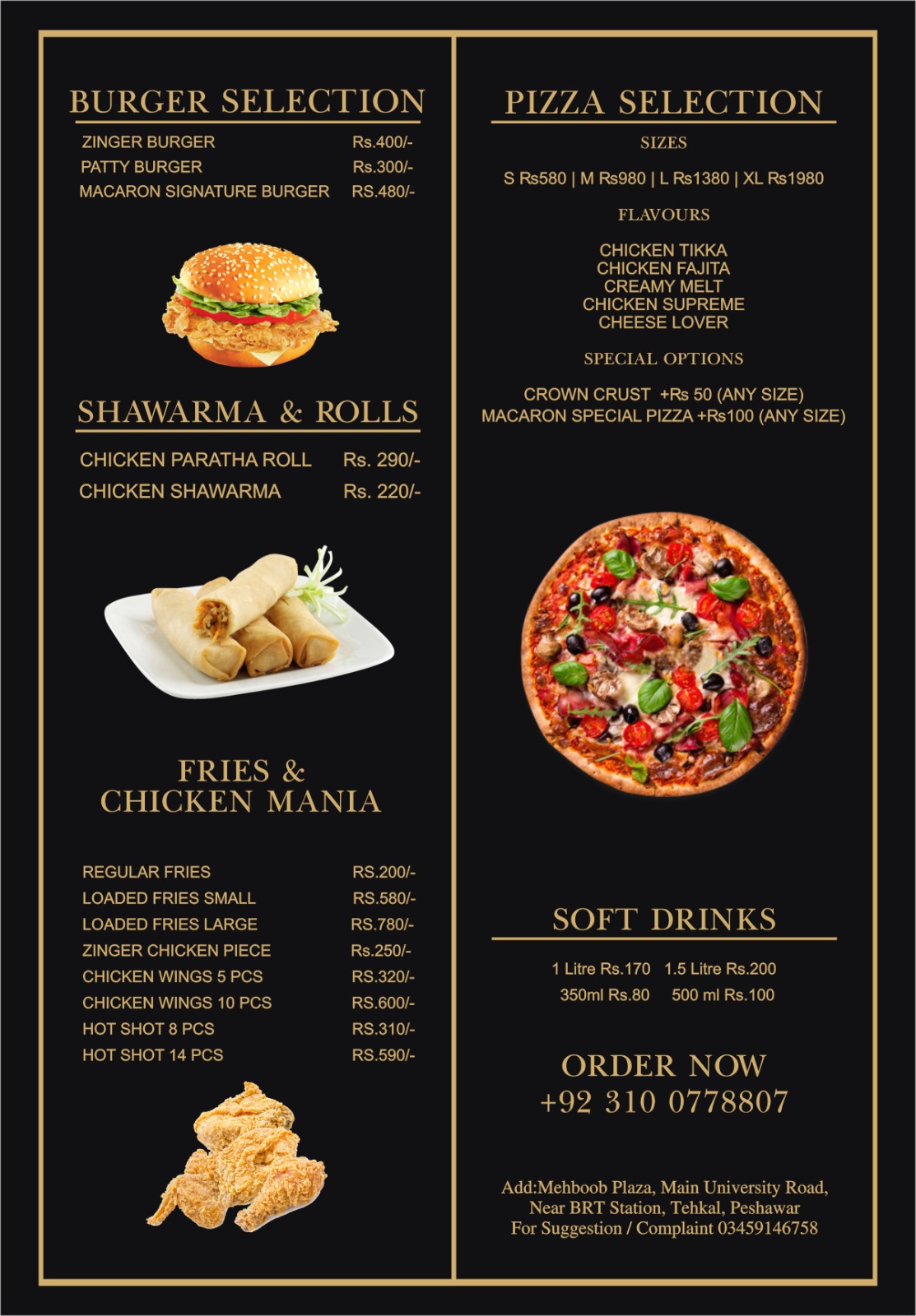 Macaron Bakers Menu - Pastries